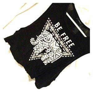 "Be Free" bling crop tank